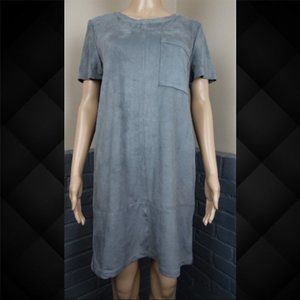 Allen B. Grey Faux Suede Dress Size Large